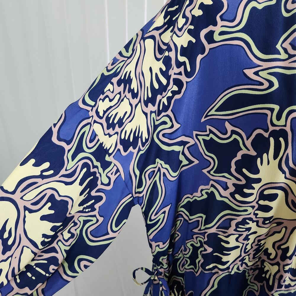 Closed Emily Maxi Dress Oversized Silk Blend Blue Abstract Print Size XXS NWOT - Picture 8 of 16